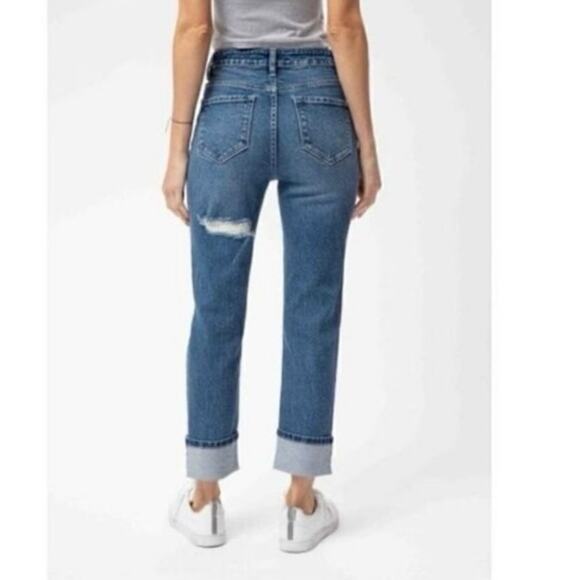 Nature Denim NWT high rise cuffed distressed mom jeans 4/27 - Picture 2 of 10